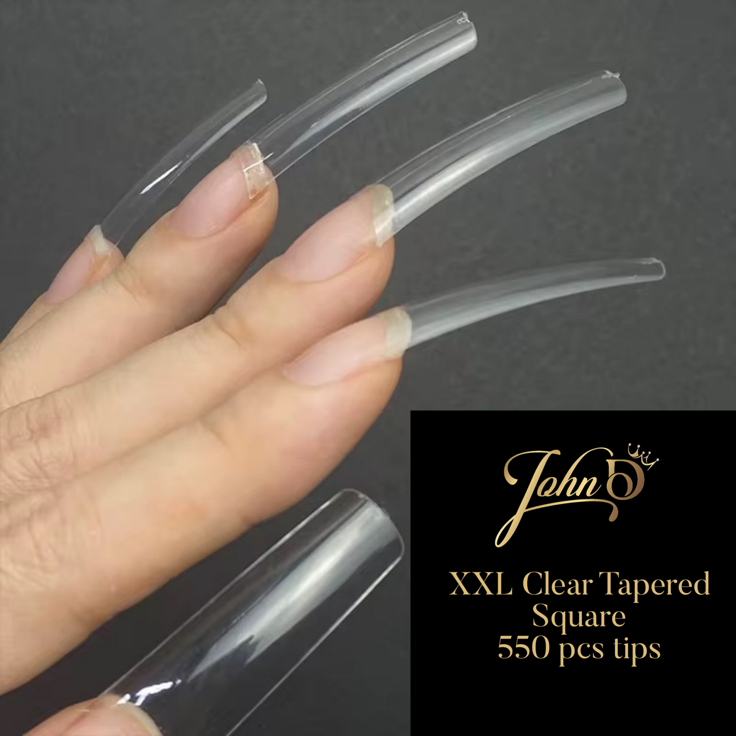 XXL Clear Tapered Square Nail Tips